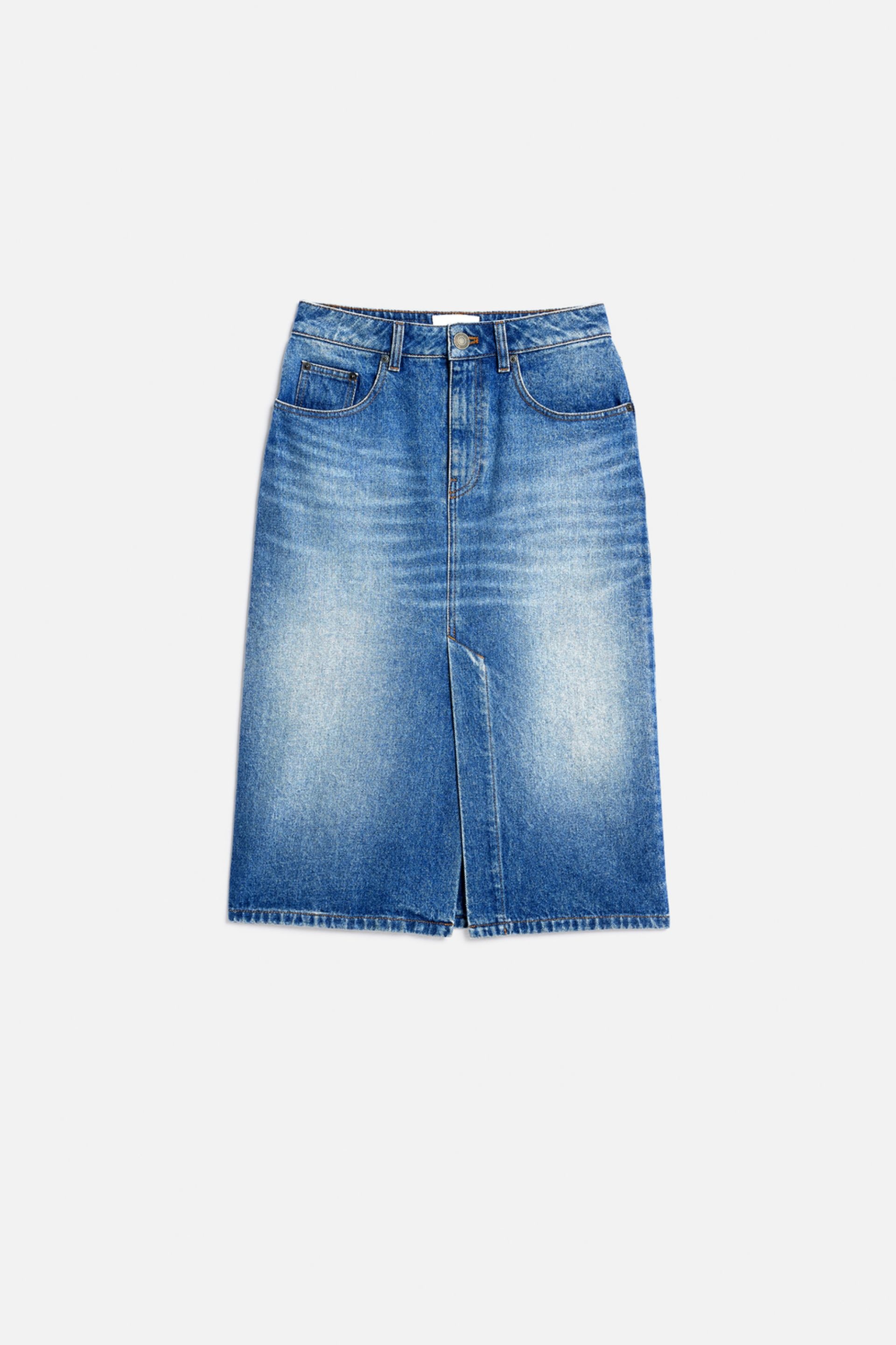 Denim Pencil Skirt - 1