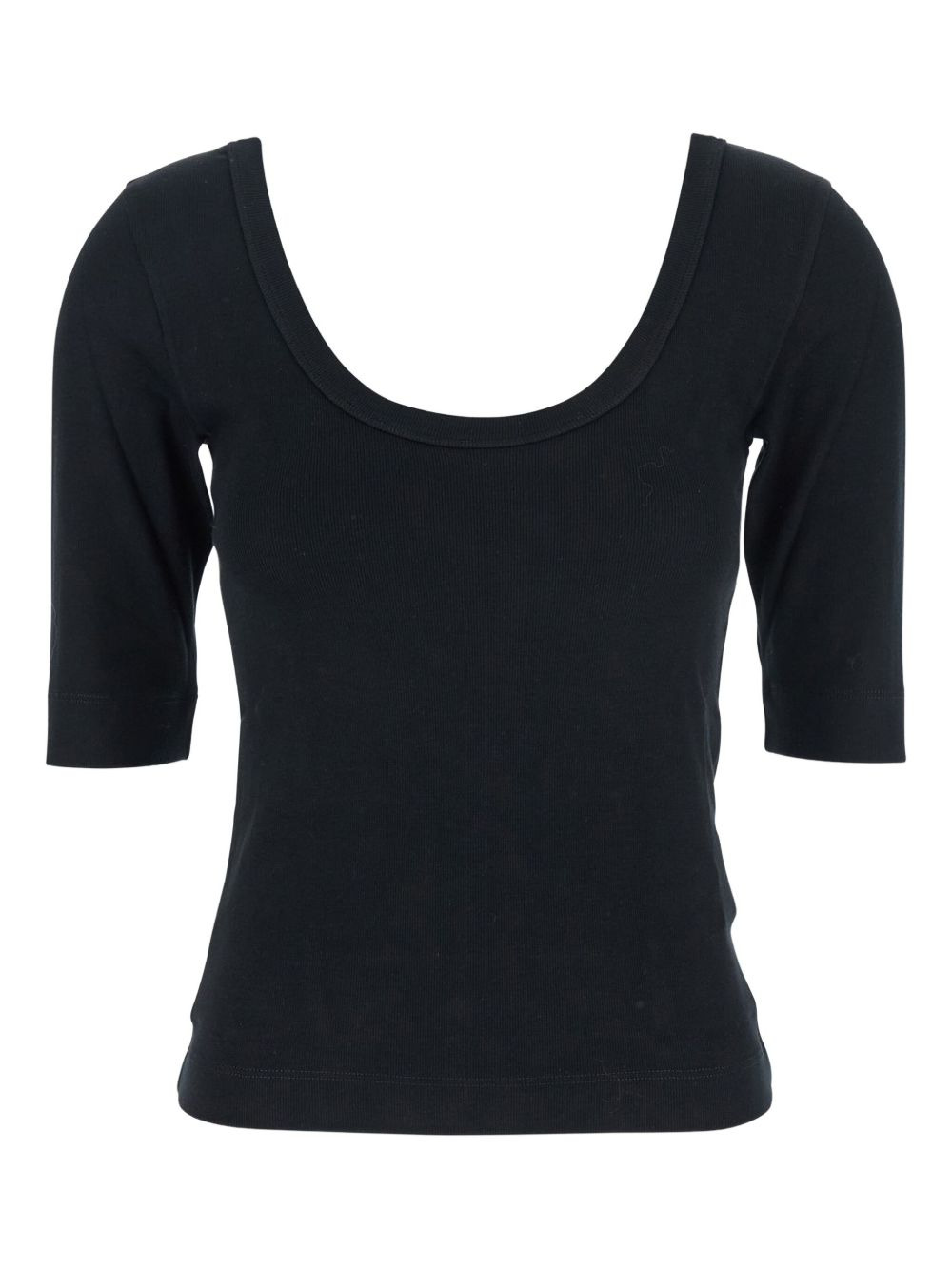 scoop-neck ribbed T-shirt - 2