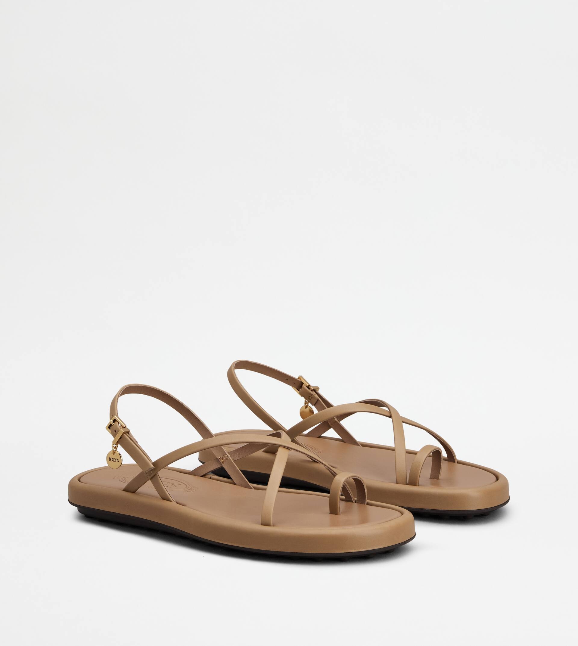 SANDALS IN LEATHER - BEIGE - 2