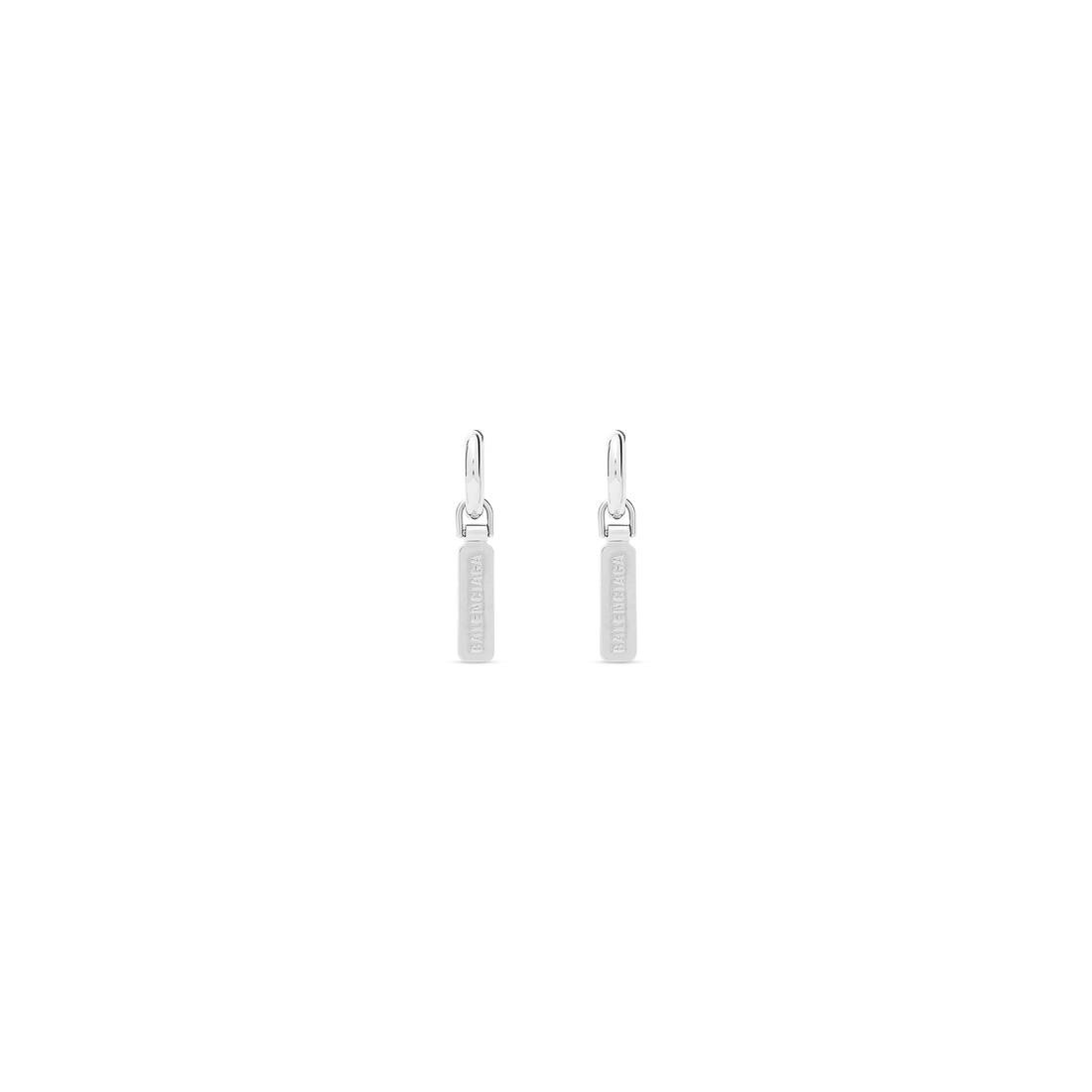 Skate Tag Earrings  in Silver - 1