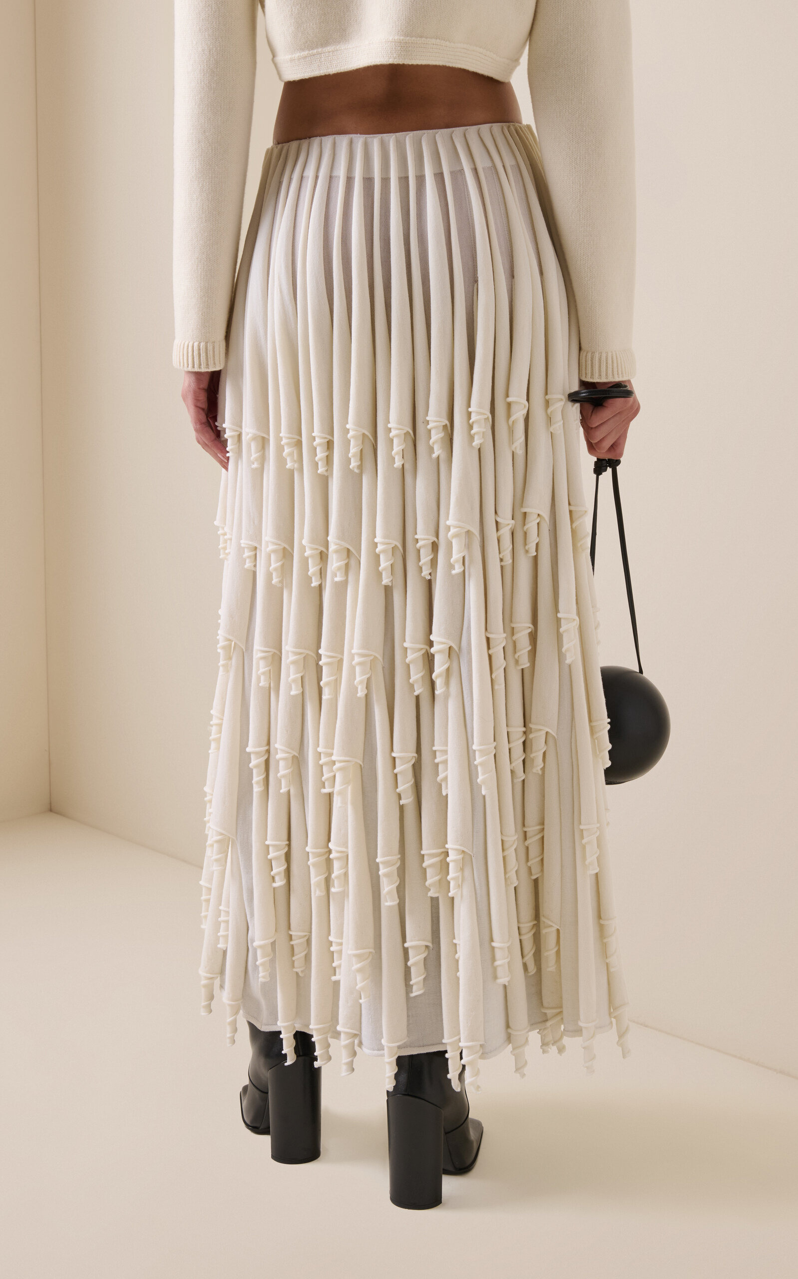 Layered Wool-Blend Maxi Skirt neutral - 6