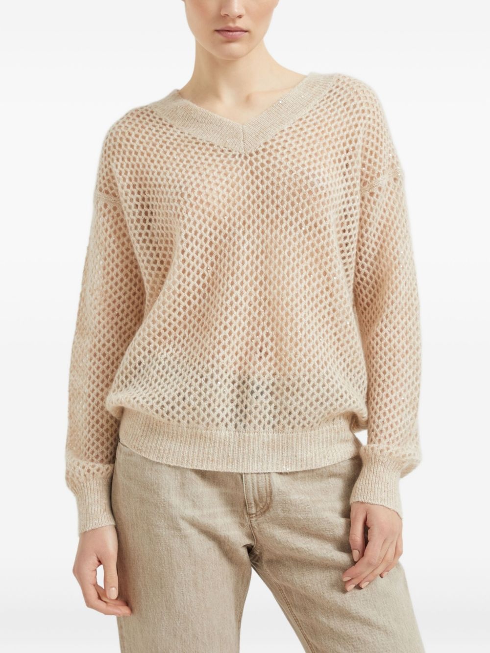 open-knit sweater - 3