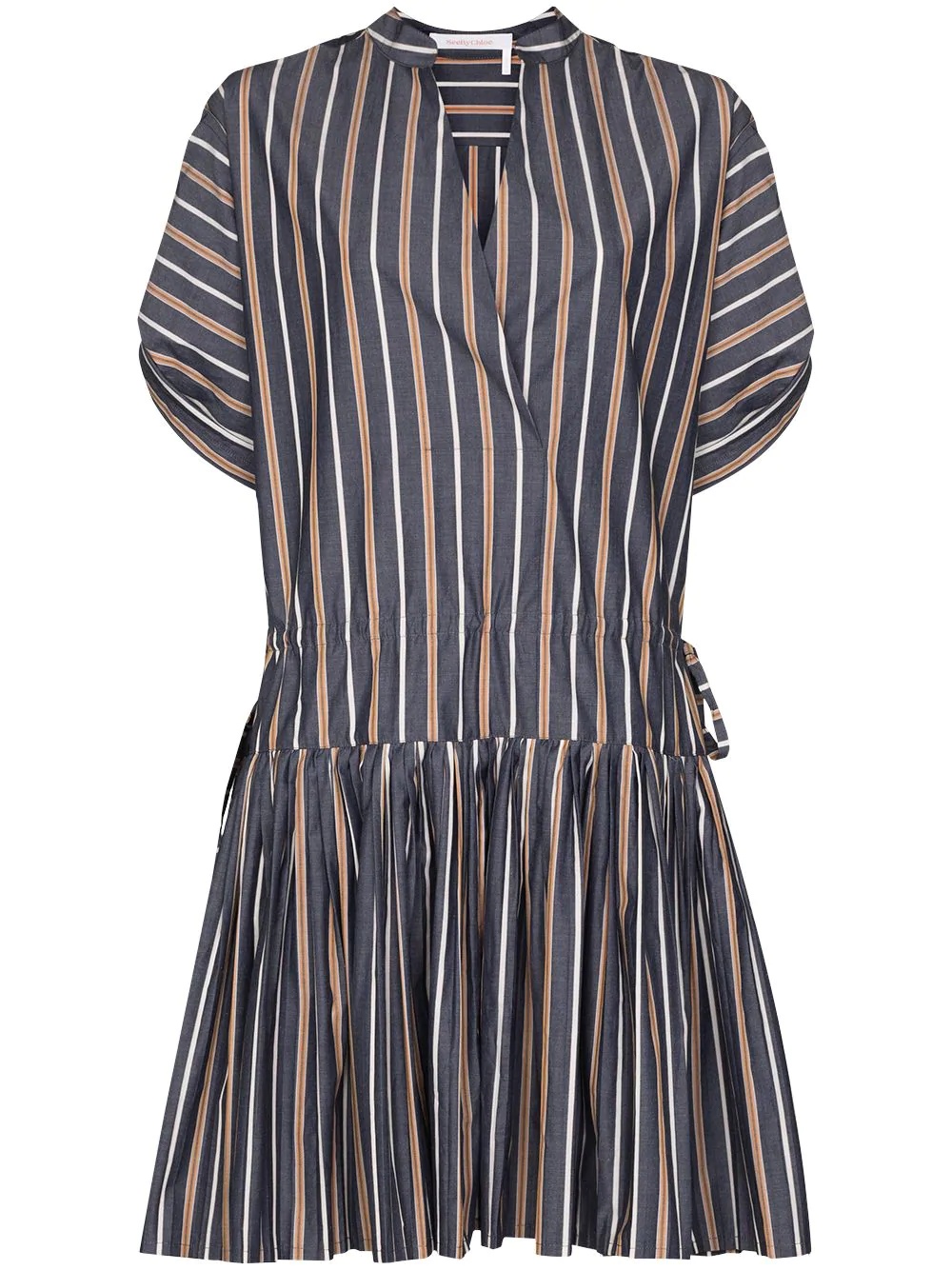 pleated striped dress - 1