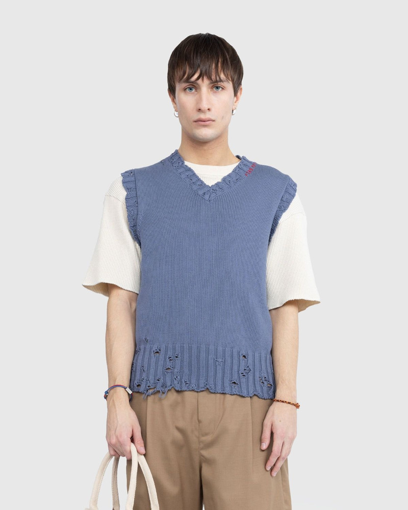 Marni Marni – Cotton V-Neck Vest Steel outlook