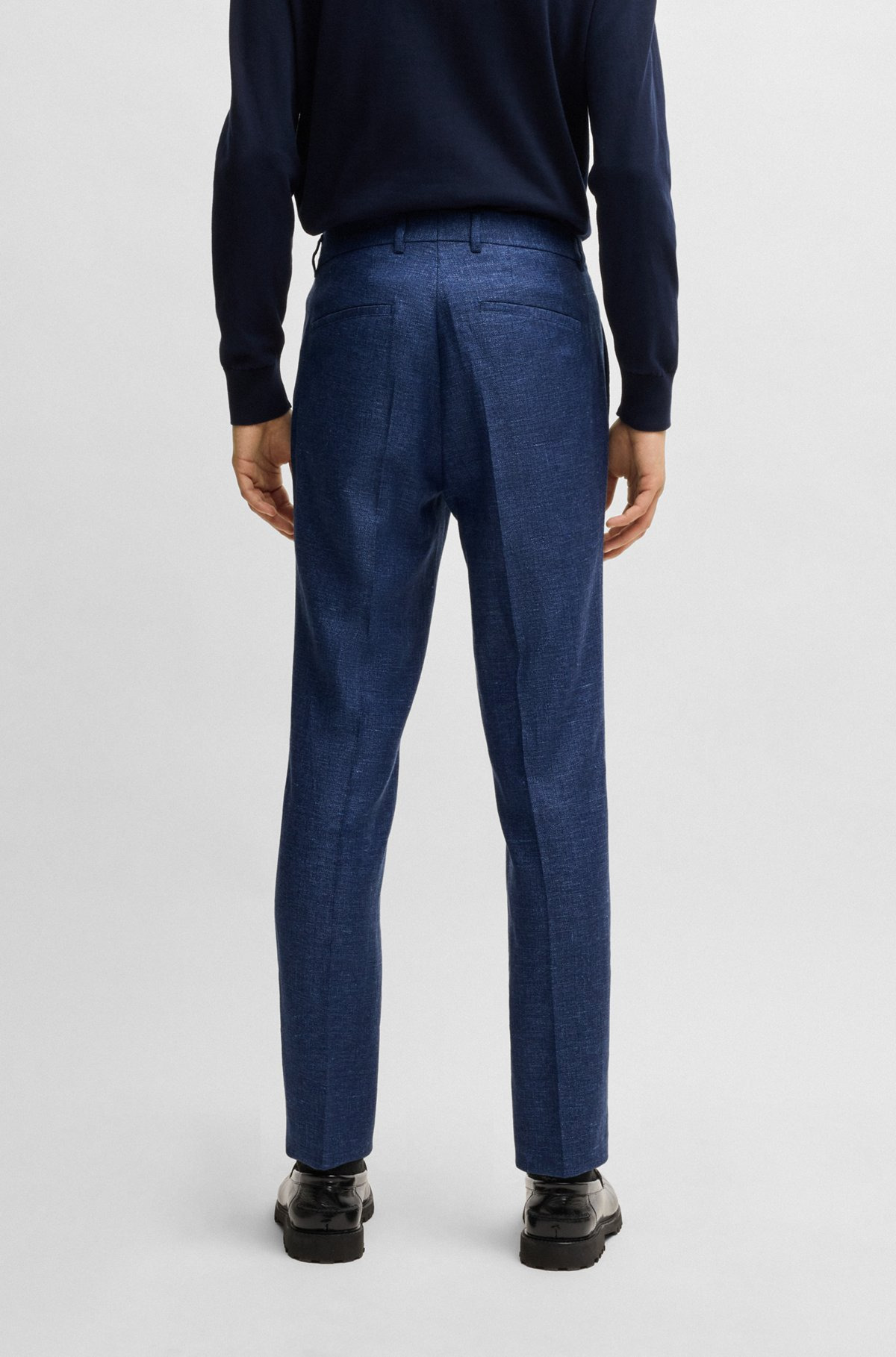 FORMAL TROUSERS IN MICRO-PATTERNED STRETCH FABRIC - 4