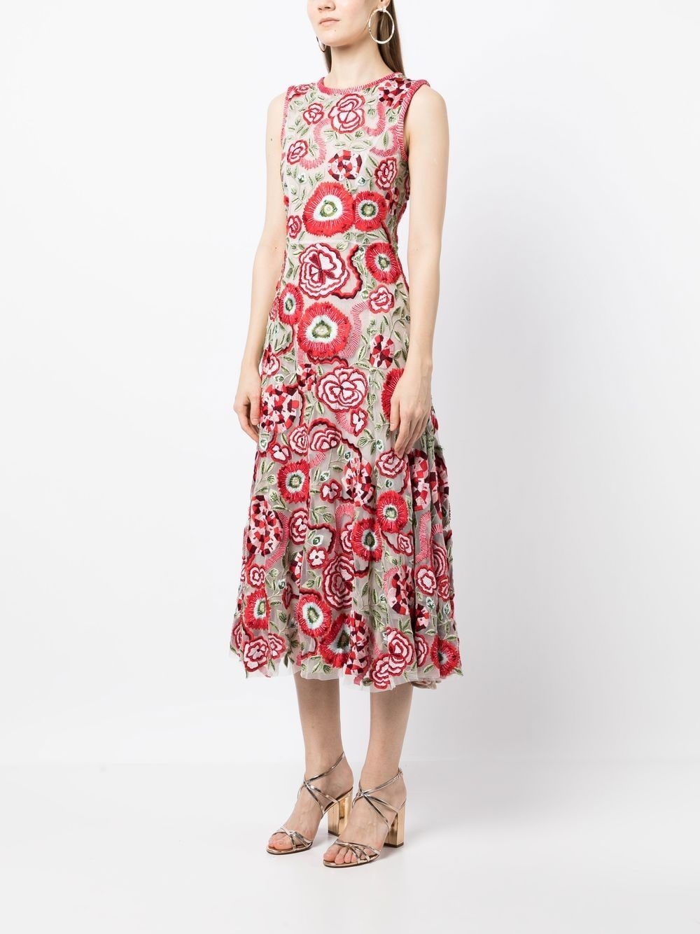 floral-embroidered dress - 3