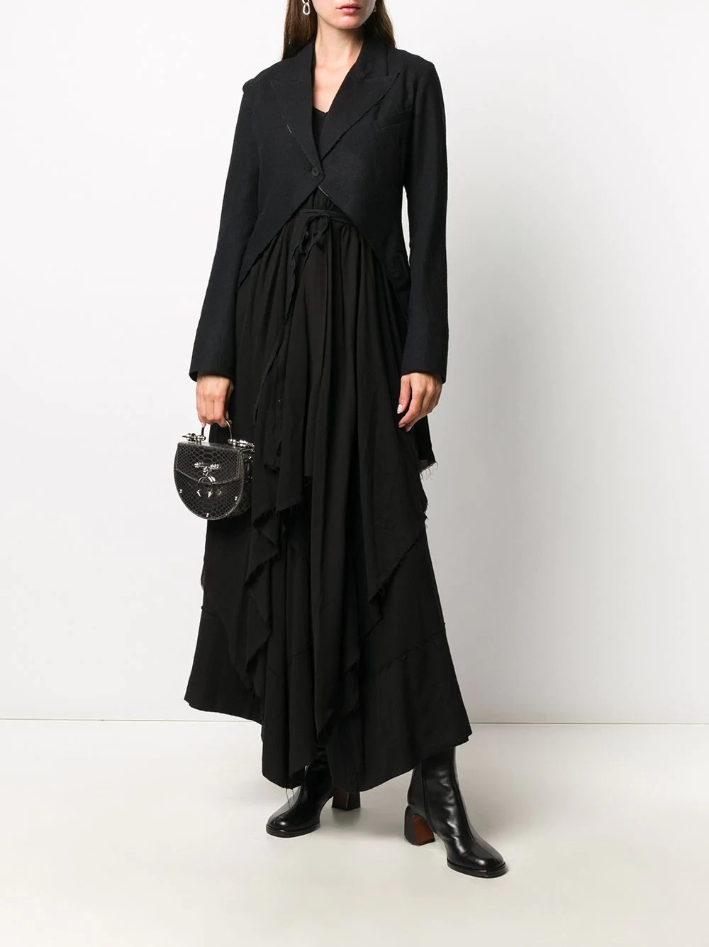 layered-effect maxi coat - 2