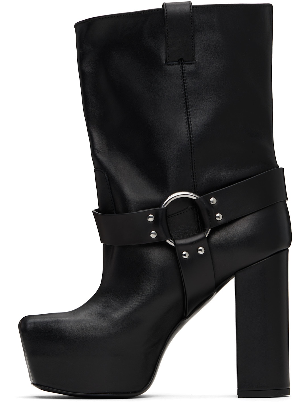 Black Sid Heeled Harness Boots - 3