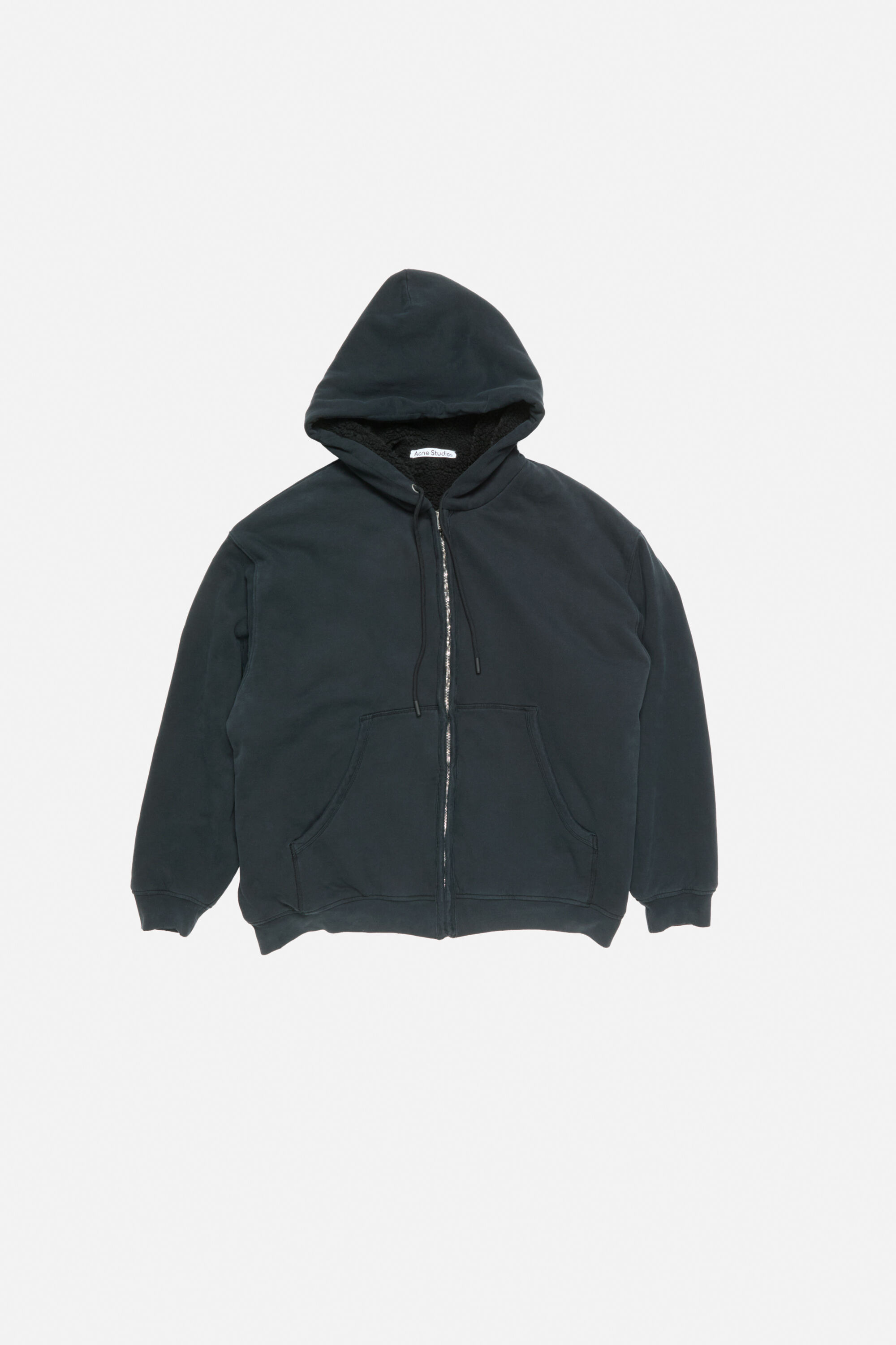 Hooded zipper sweater - Faded black - 2