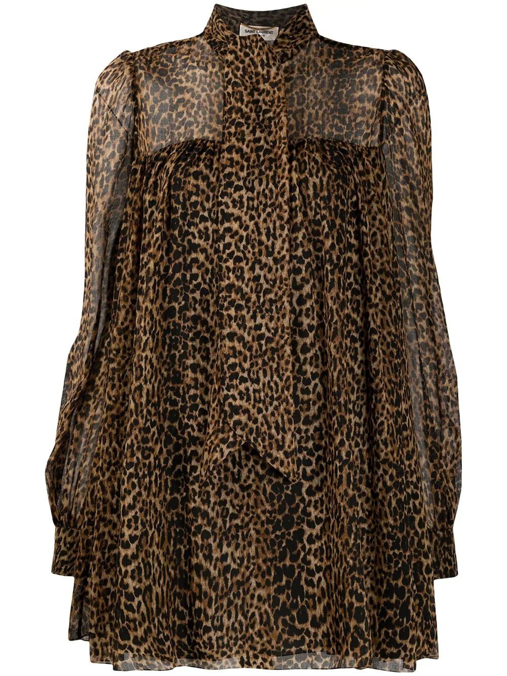 leopard print ruffled dress - 1