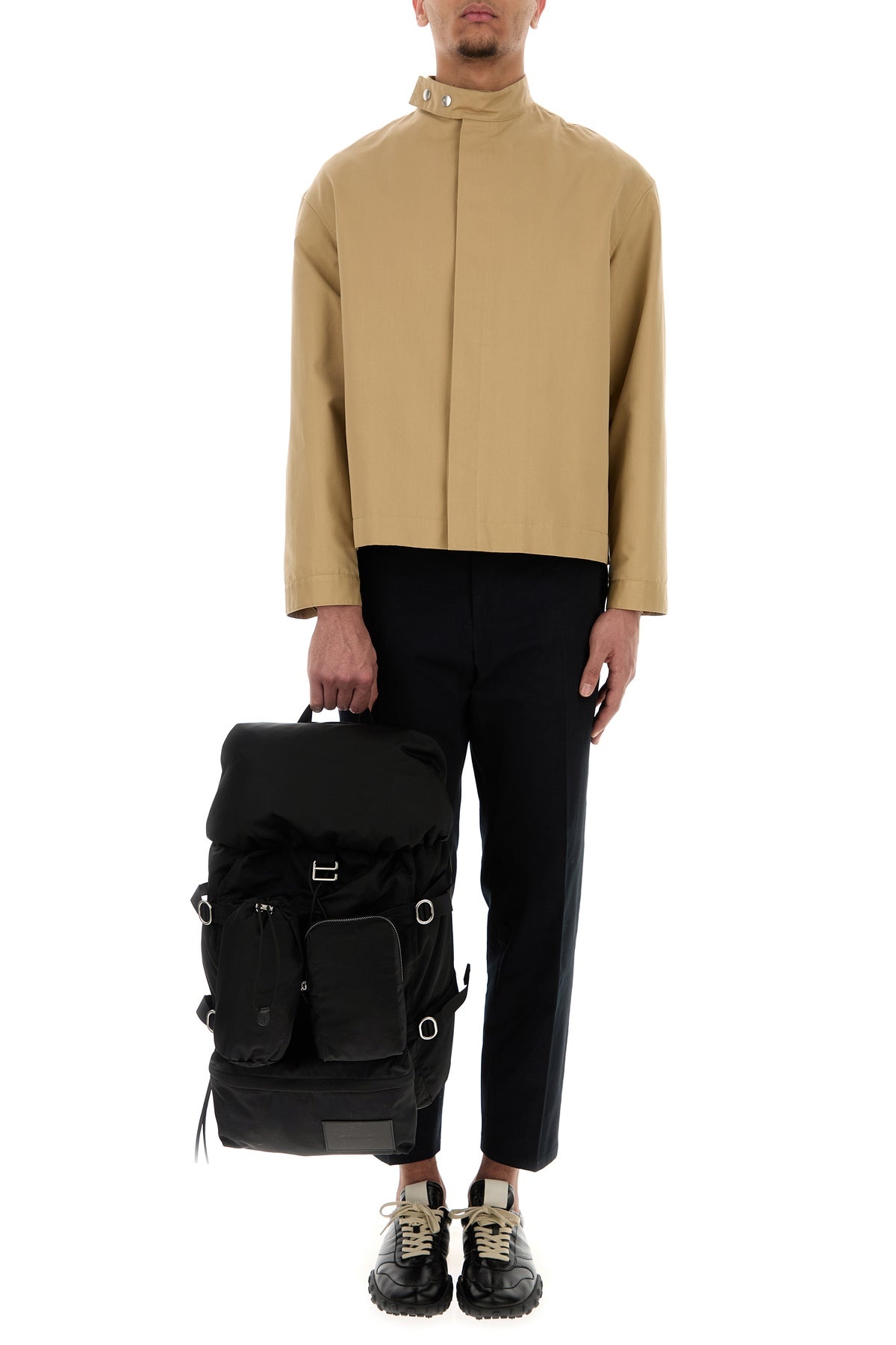 Beige cotton blend jacket - 6