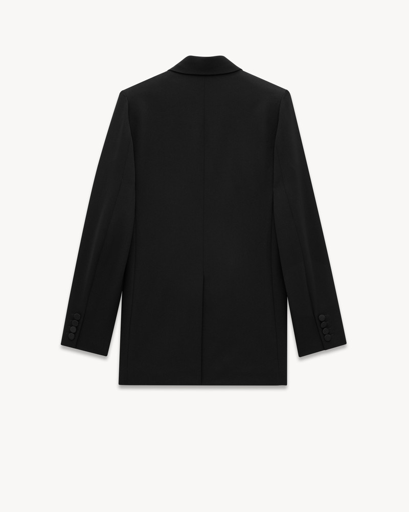 SAINT LAURENT TUXEDO JACKET IN GRAIN DE POUDRE outlook