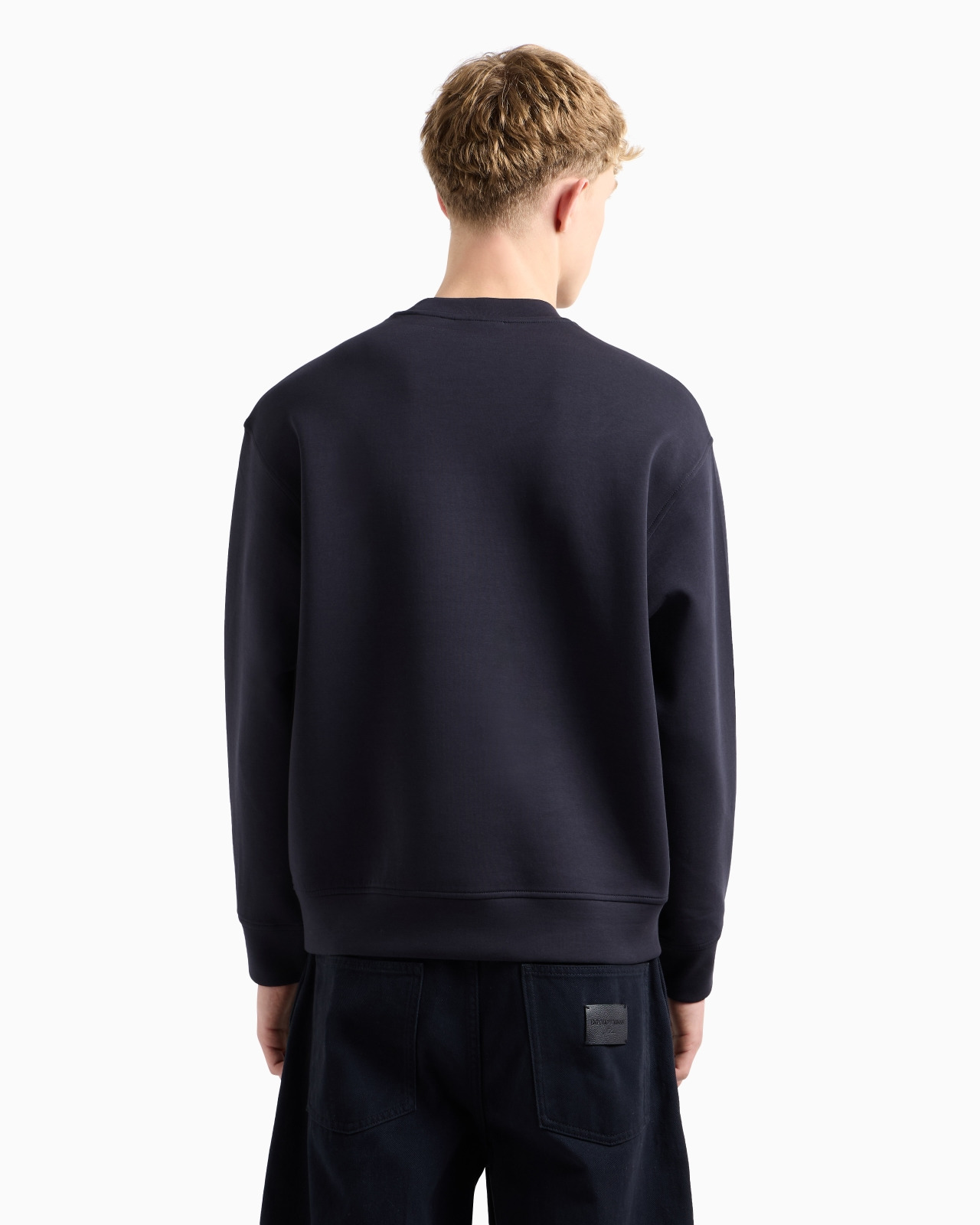 DOUBLE-JERSEY SWEATSHIRT WITH EMBOSSED EMBROIDERED LOGO - 3