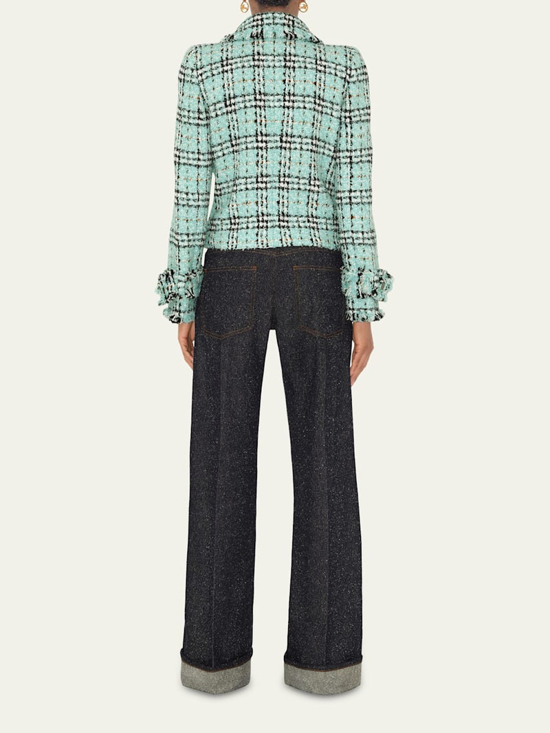 Burberry Tweed Check Double-Breasted Jacket outlook