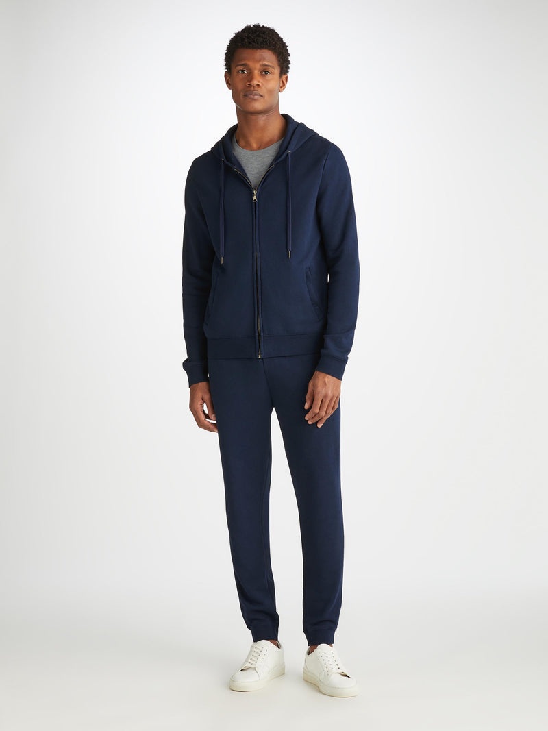 Men's Hoodie Quinn Cotton Modal Navy - 3