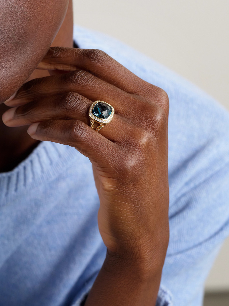 DAVID YURMAN Albion 18-karat Gold, Topaz And Diamond Ring outlook