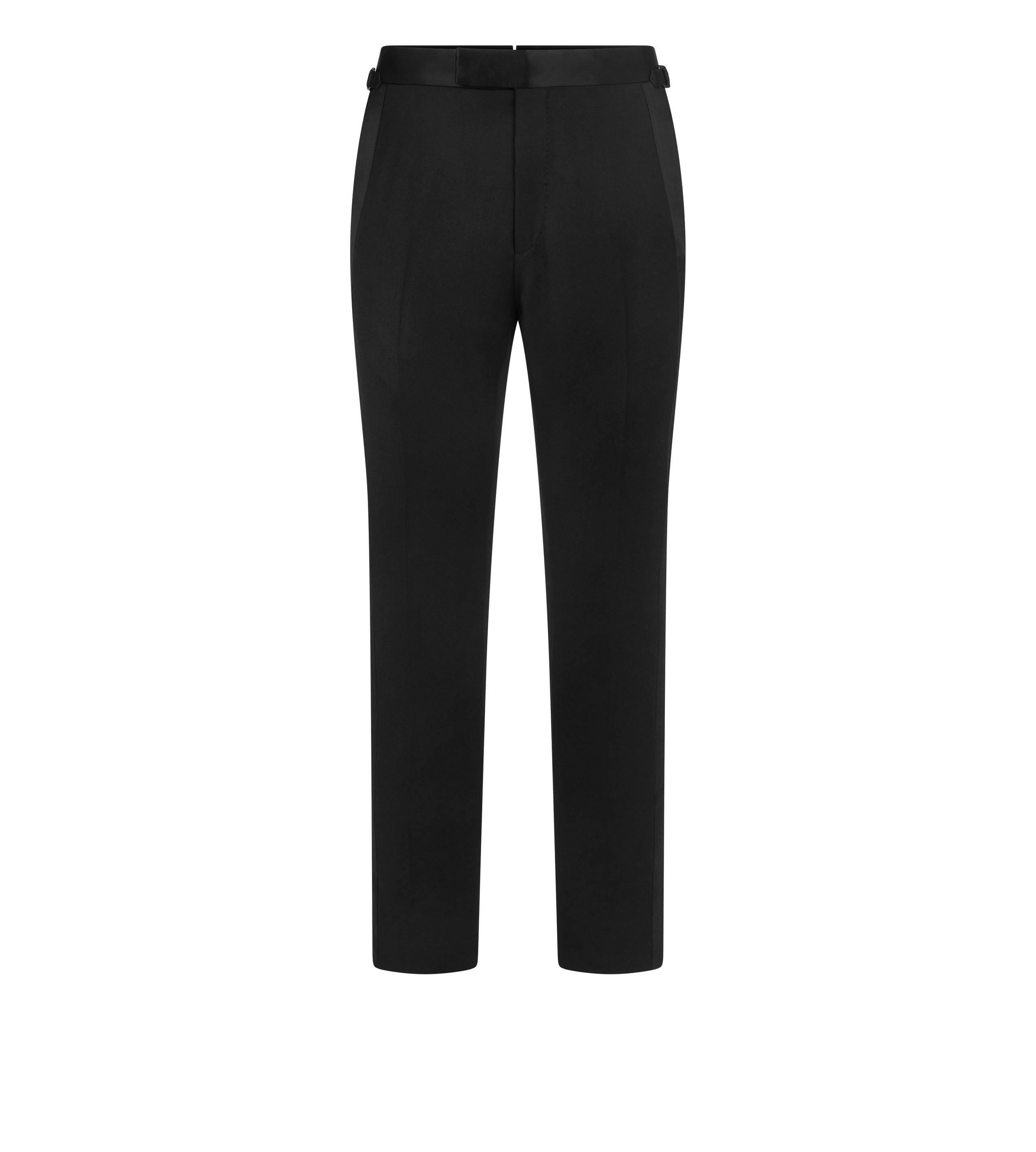 WOOL MOHAIR SHELTON EVENING TROUSER - 1