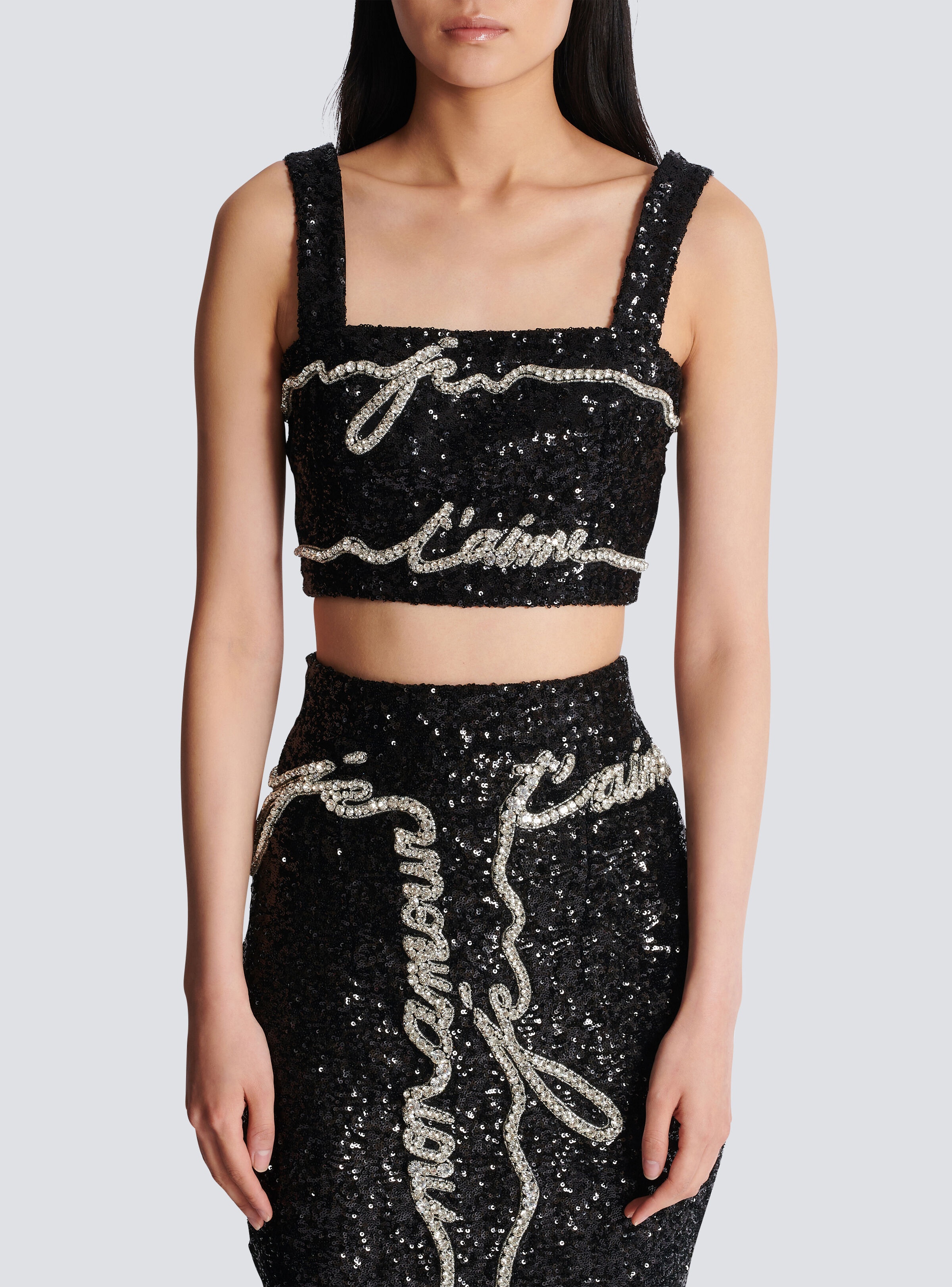 Cropped top with "Love Letter" embroidery - 5