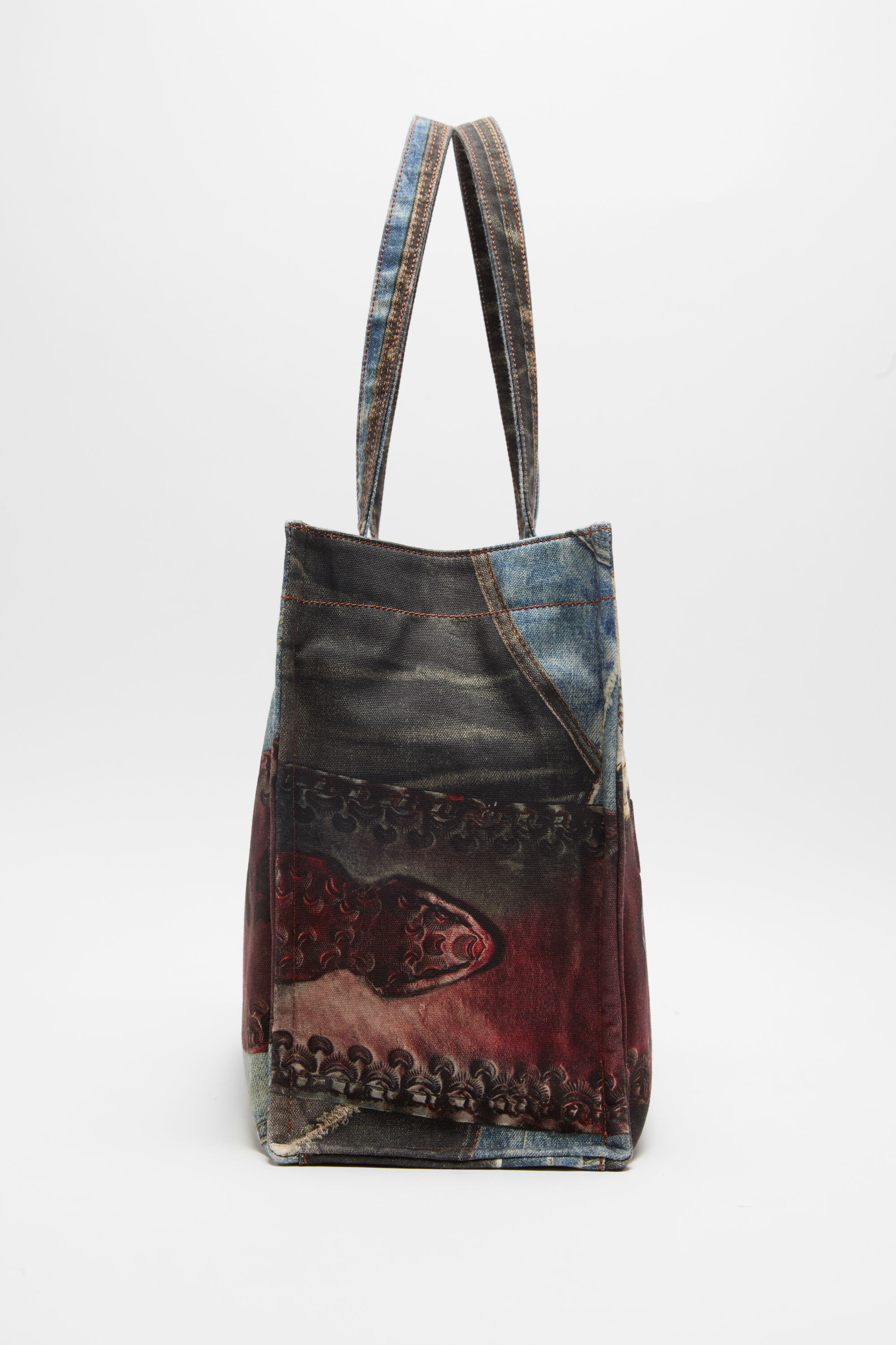 Logo Shoulder Tote Bag - Blue/black - 3