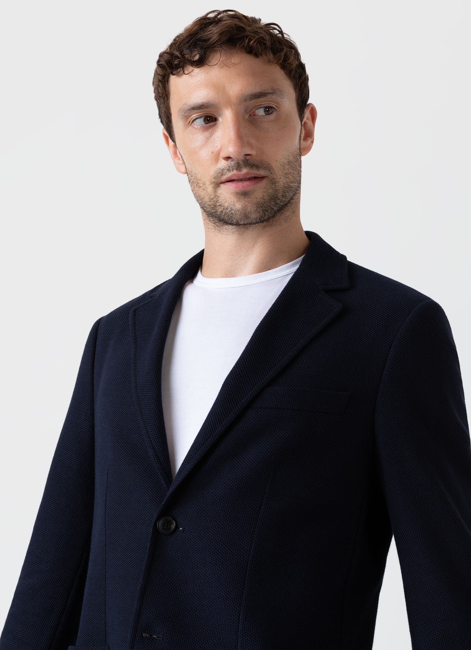 Unstructured Pique Blazer - 5