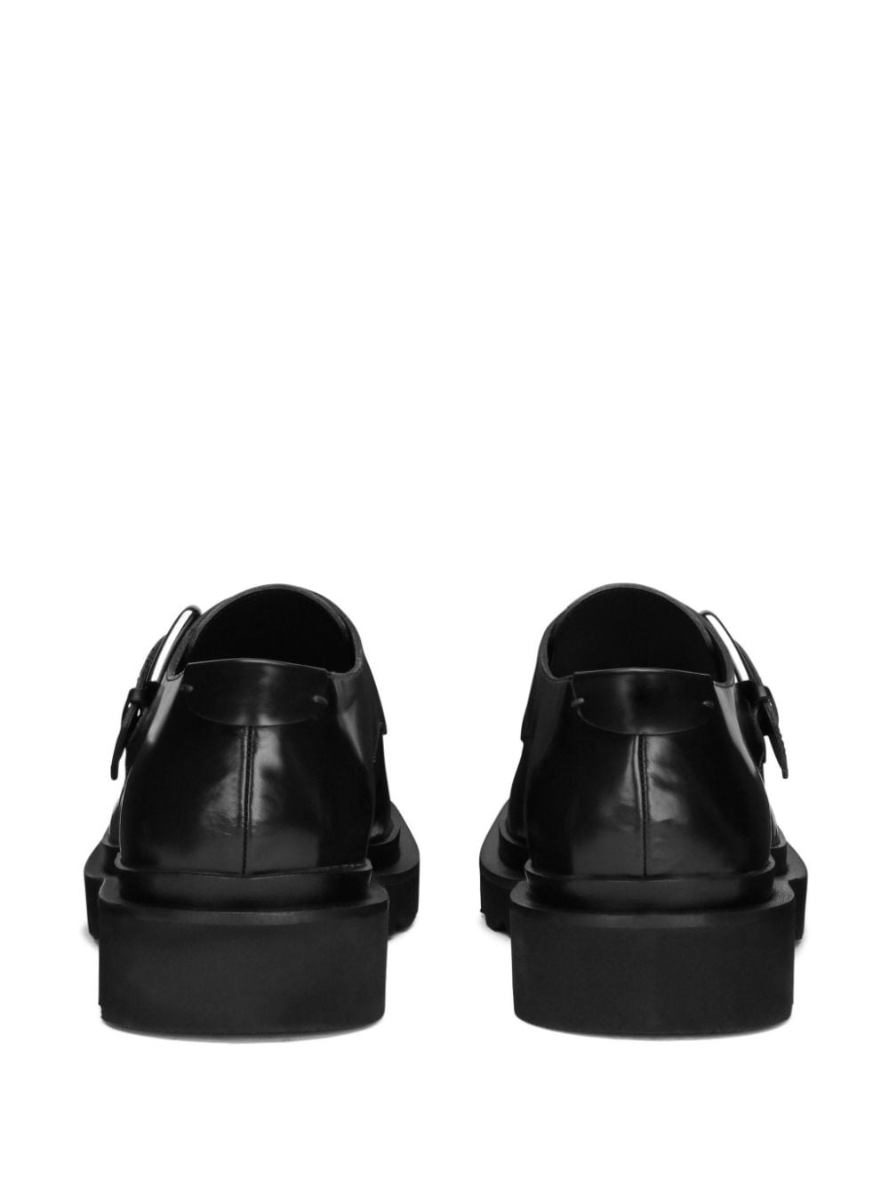 polished leather monk shoes - 3