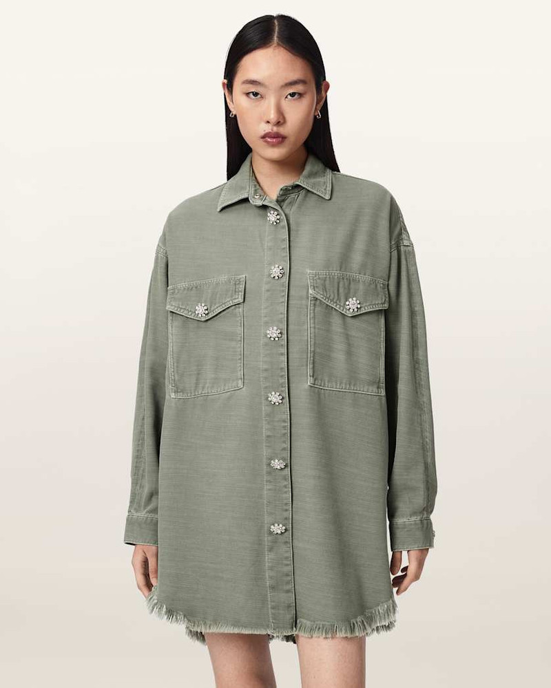 HETTIE OVERSIZED LONG SLEEVE SHACKET DRESS 4