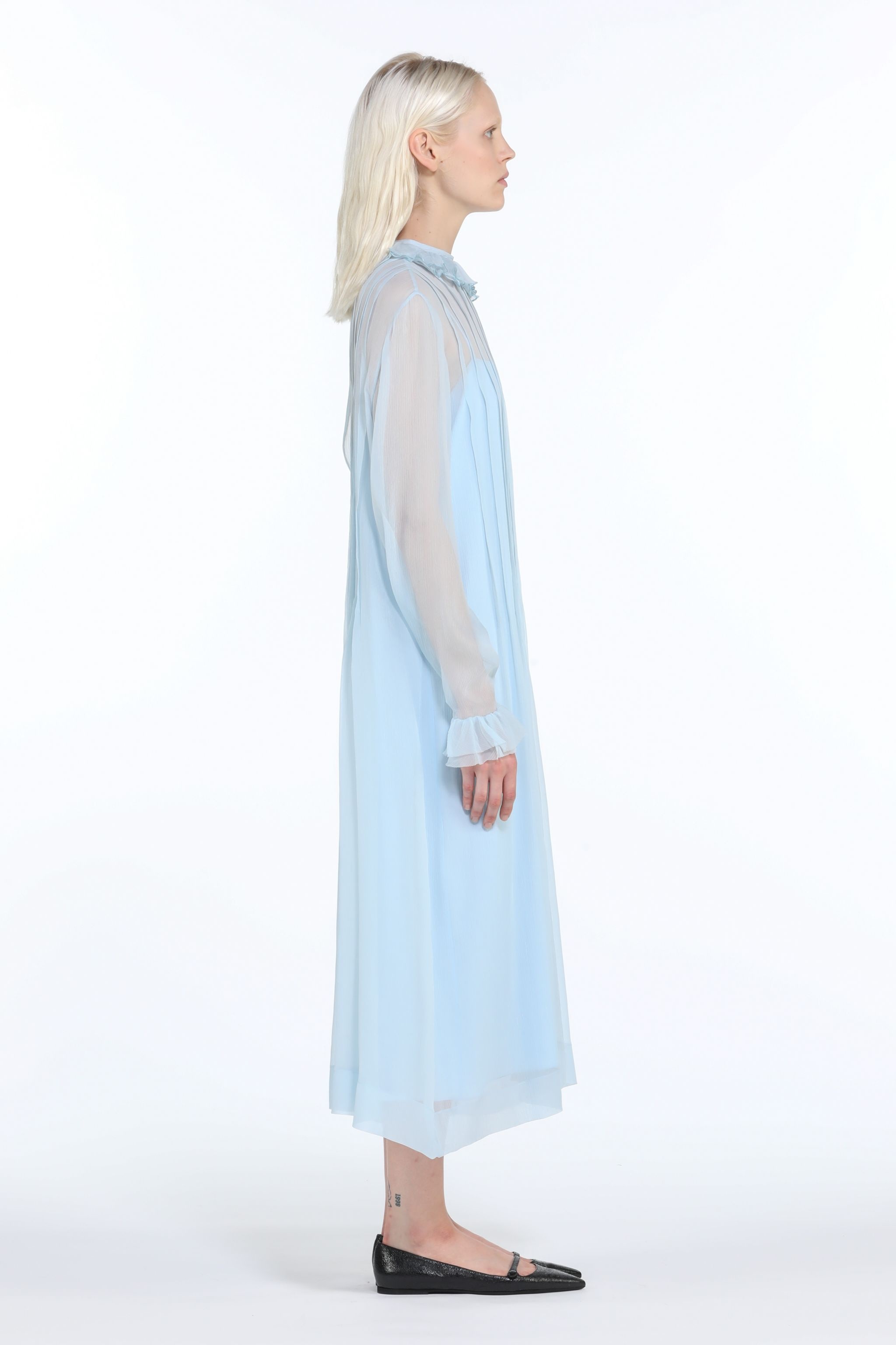 PLEATED SILK DRESS - 3