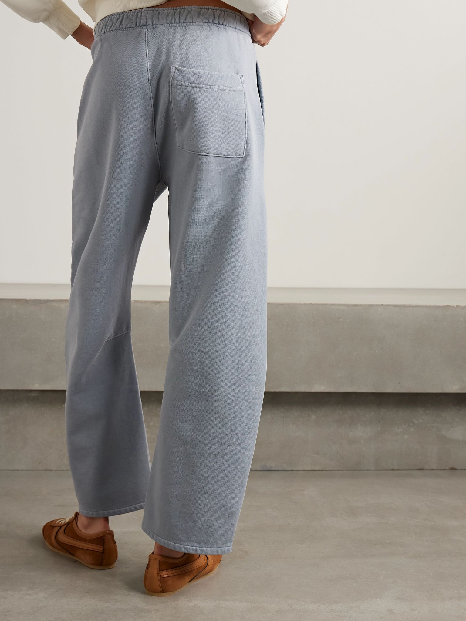 Miro cotton-jersey barrel-leg track pants Blue - 3