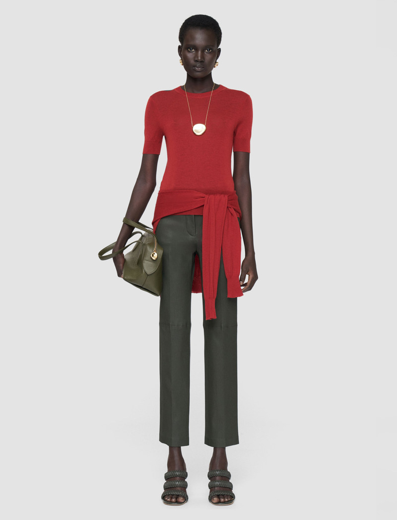JOSEPH Coleman Long Leather Stretch Trousers outlook