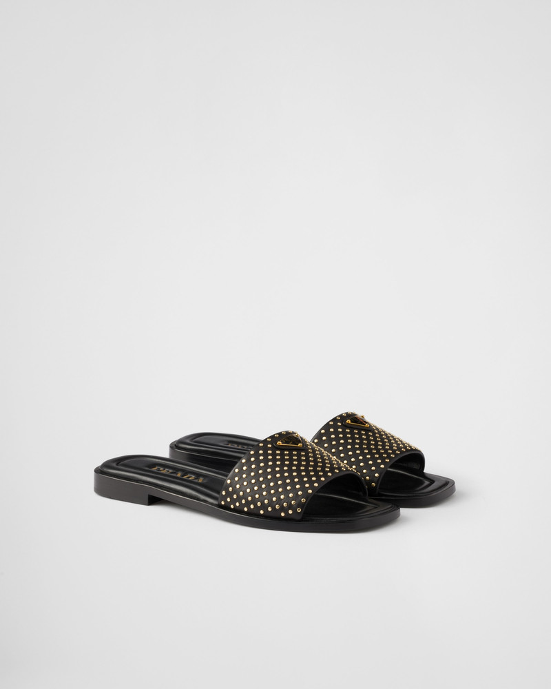 Nappa leather slides with studs 1