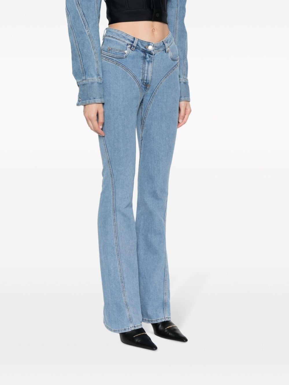 seam-detail flared jeans - 3