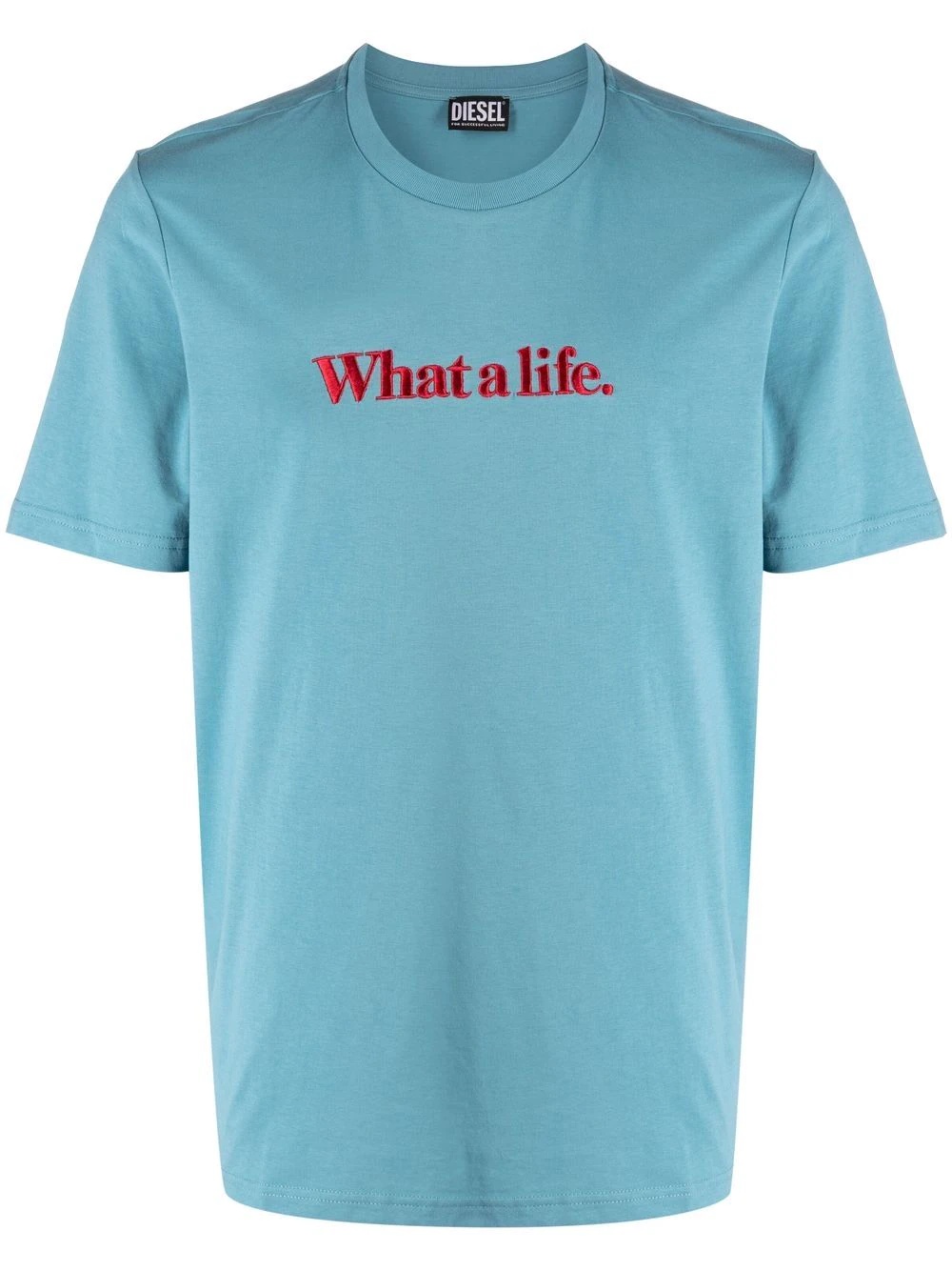 slogan-embroidered T-shirt - 1