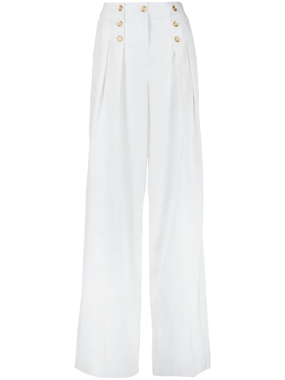 decorative buttons high-waisted trousers - 1