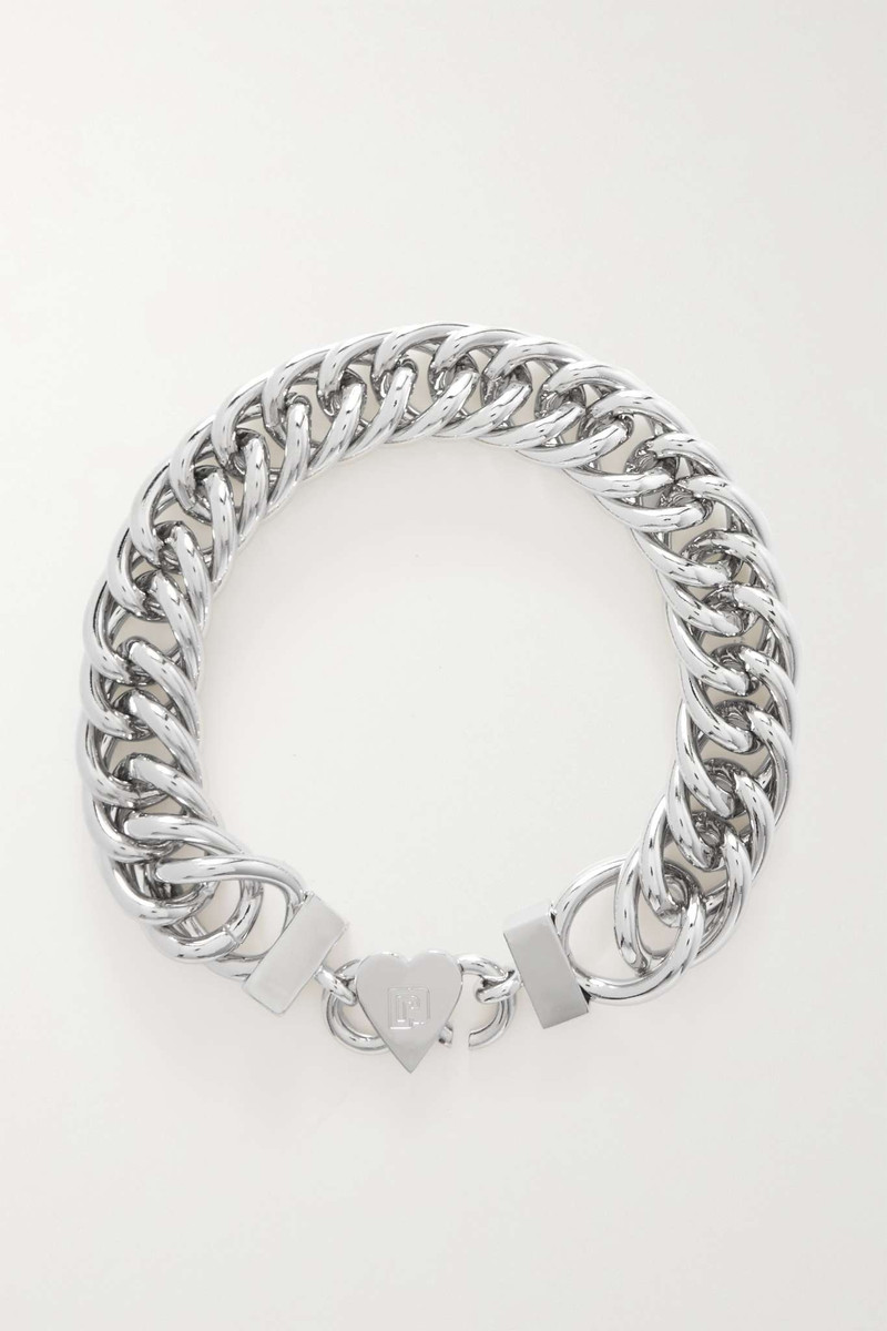 Heart silver-tone choker 1