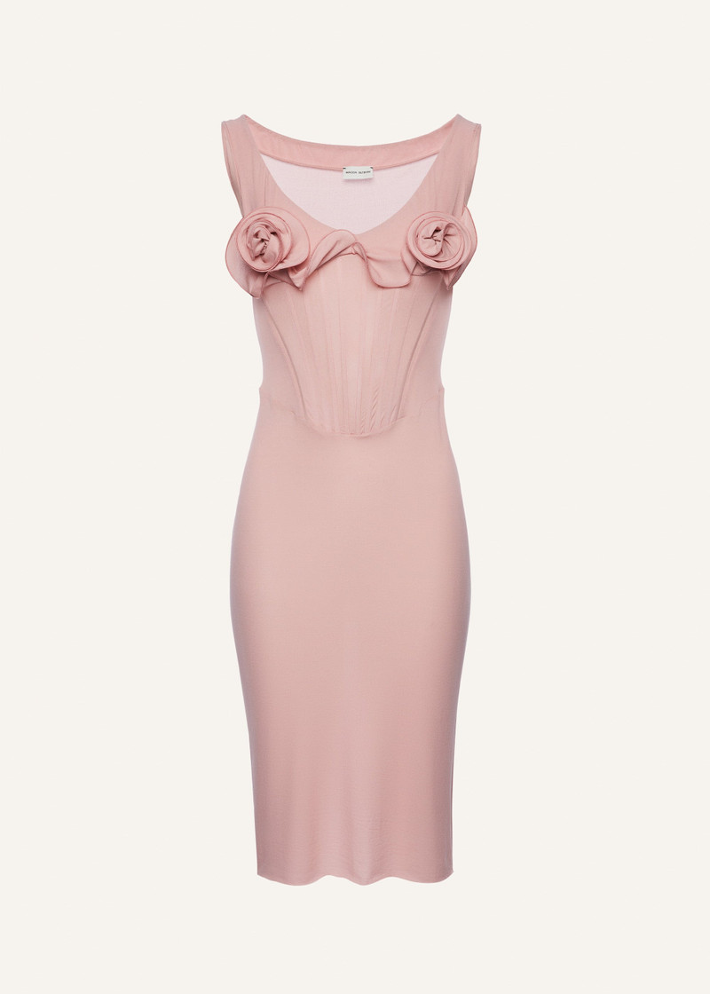 Flower bustier midi dress in pink - 1