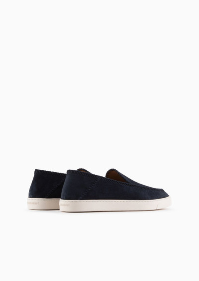 GIORGIO ARMANI Galleria 3 suede slip-ons outlook