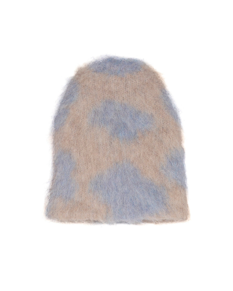 Cow Print Beanie - Sky Blue 1