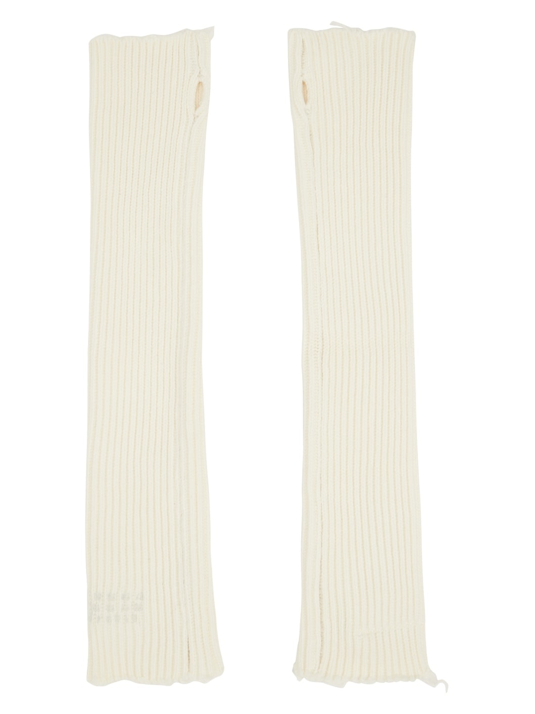 Off-White Ribbed Arm Warmers - 2