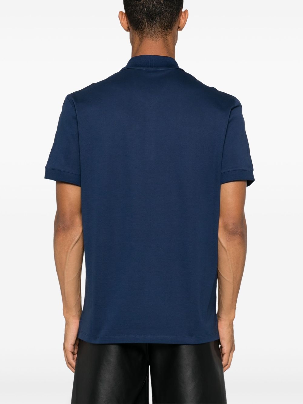 embroidered-logo cotton polo - 4