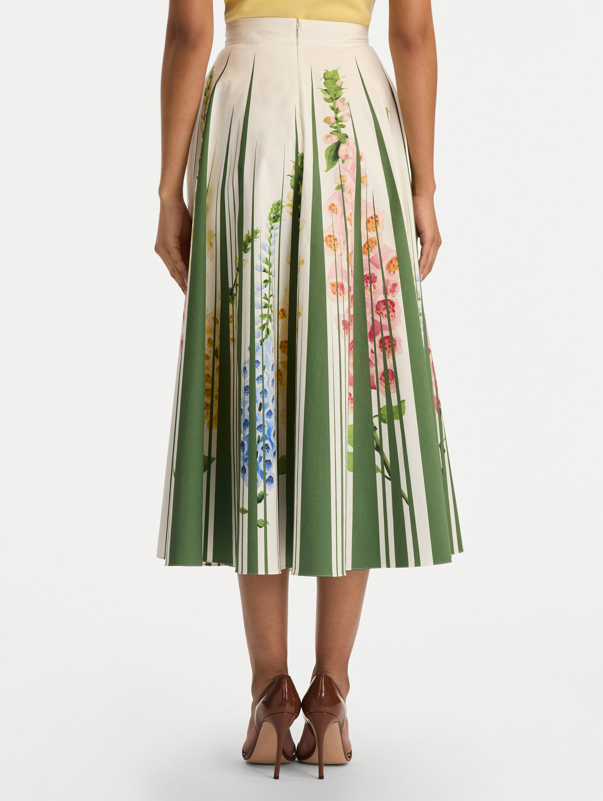 FOXGLOVE TROMPE L’OEIL COTTON POPLIN SKIRT - 4