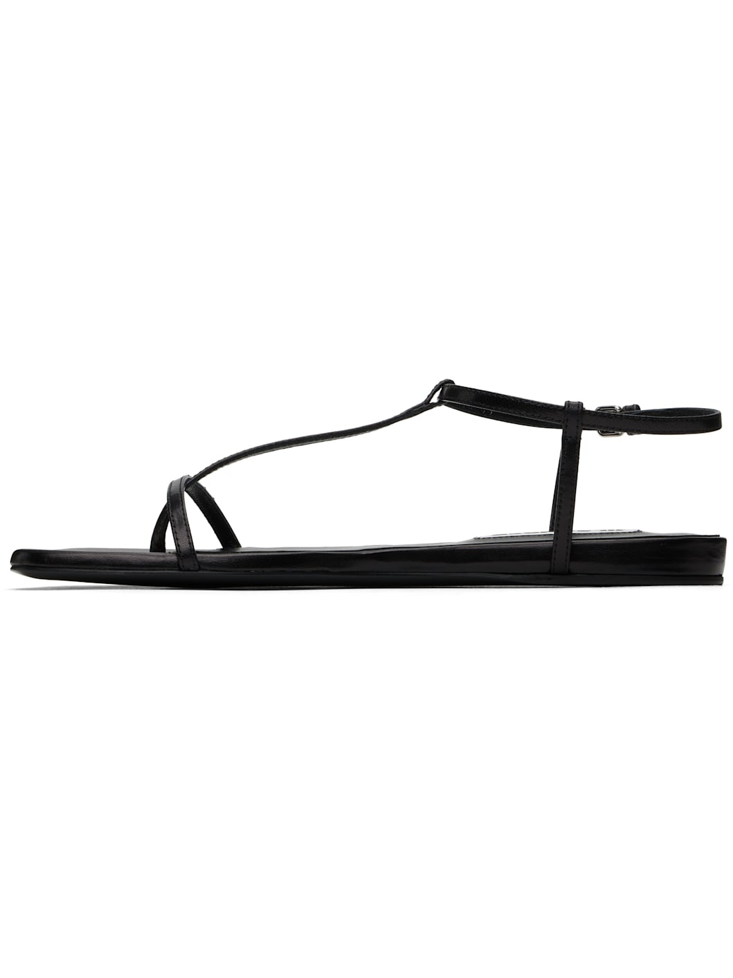Black Square Toe Sandals - 3