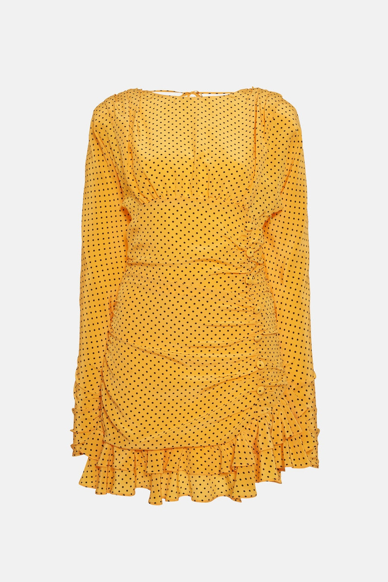 OPEN BACK POLKA DOT SILK MINI DRESS 1