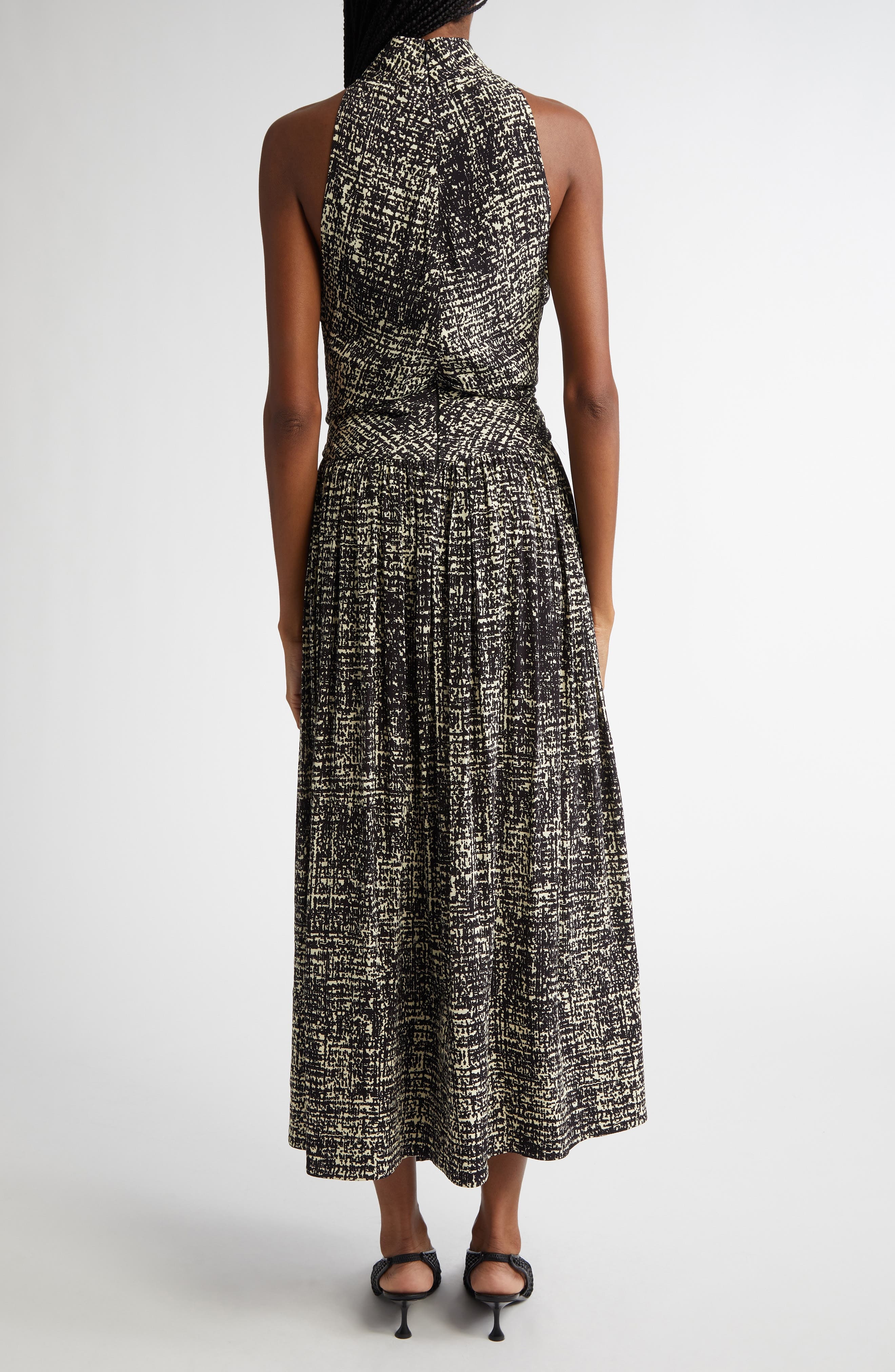 Proenza Schouler Lola Tweed Print Crepe Dress in Black Multi at Nordstrom - 2