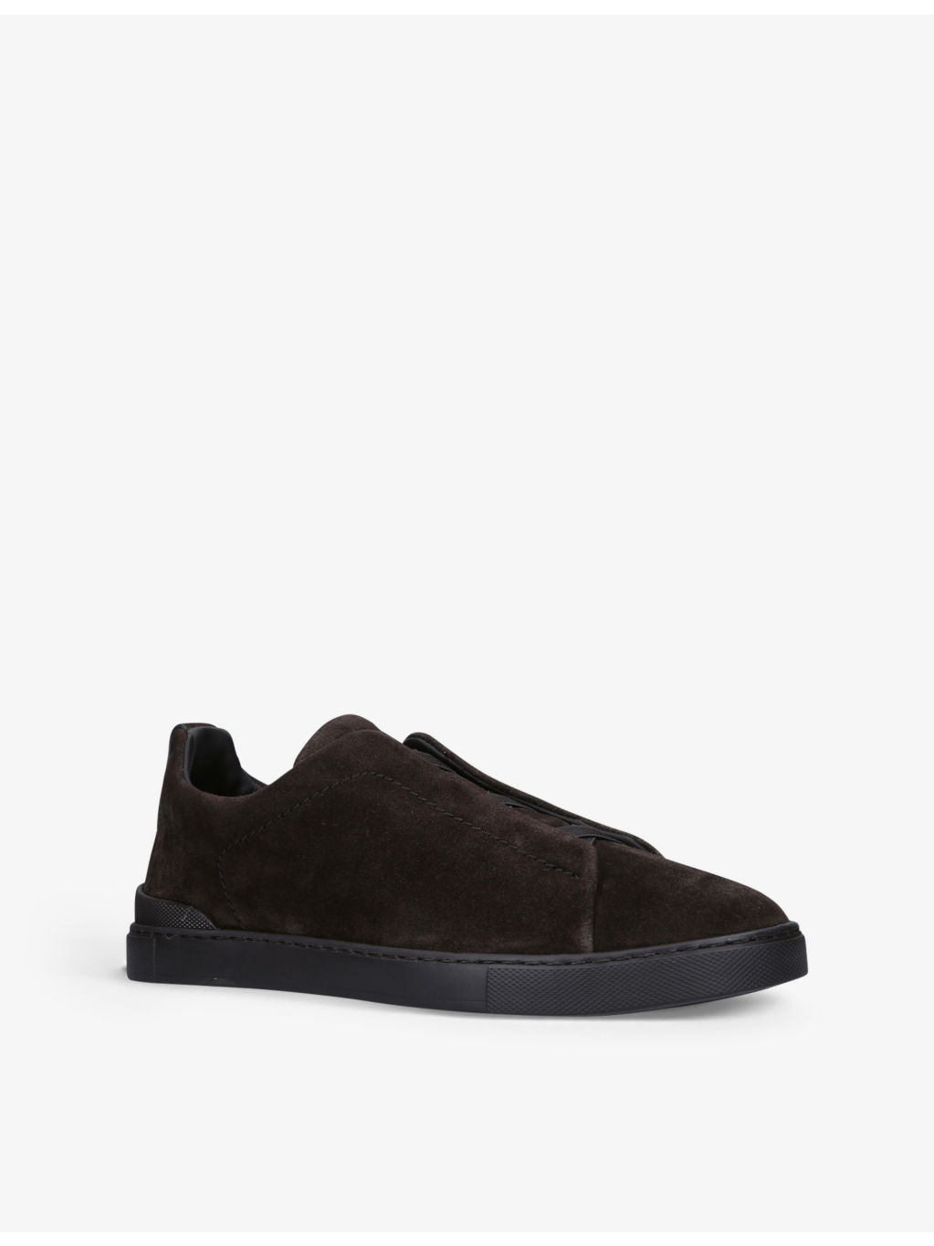 Triple Stitch leather and fabric low-top trainers - 3