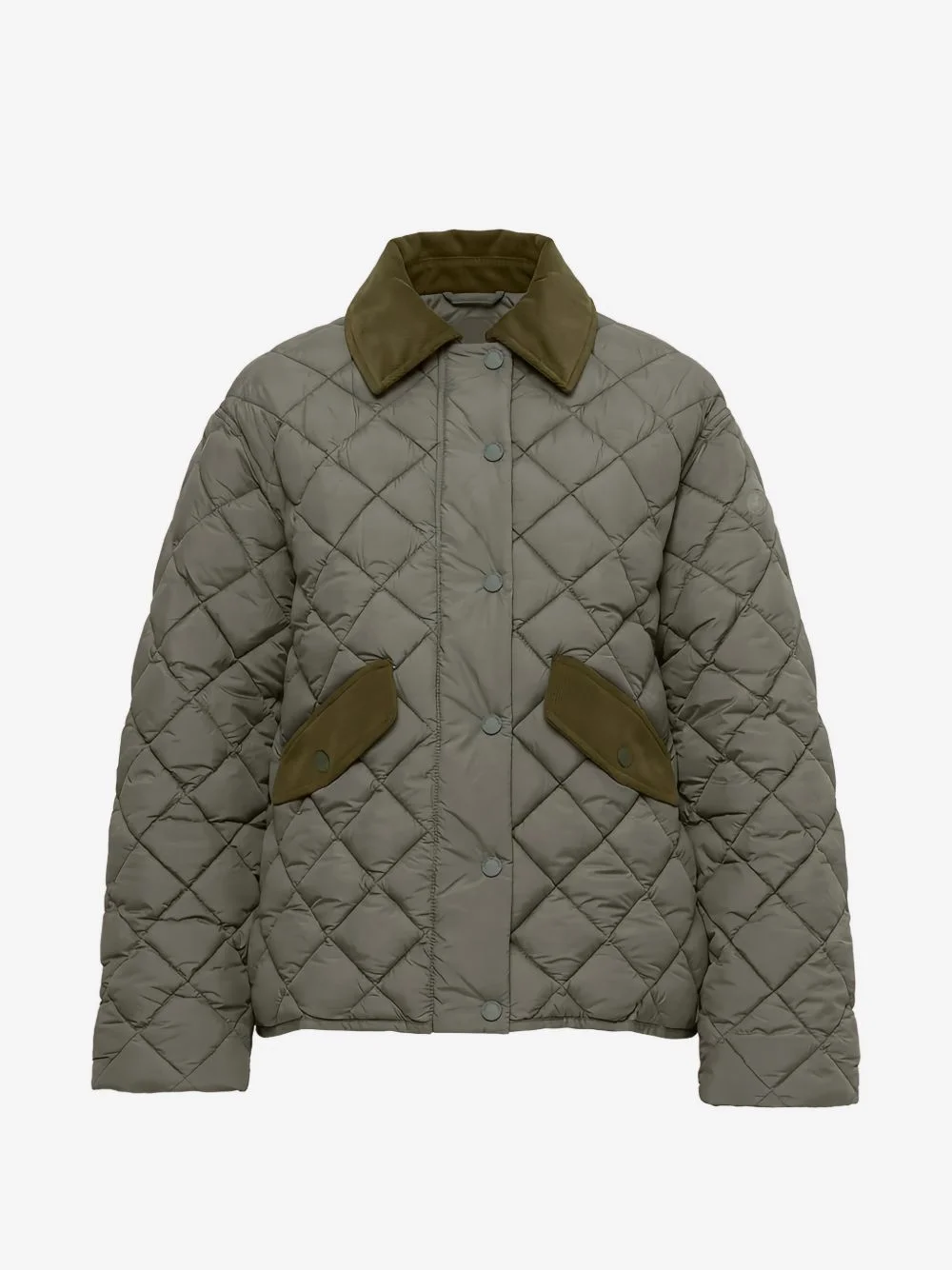 quilted corduroy-collar jacket - 1