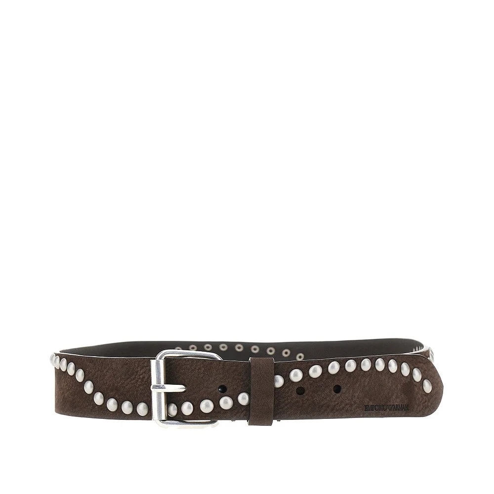 STUDDED SUEDE LEATHER BELT - 1