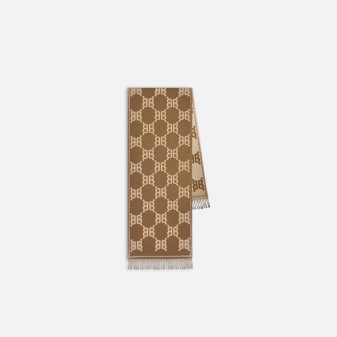 Women's Hacker Allover Logo Macro Scarf in Beige - 2