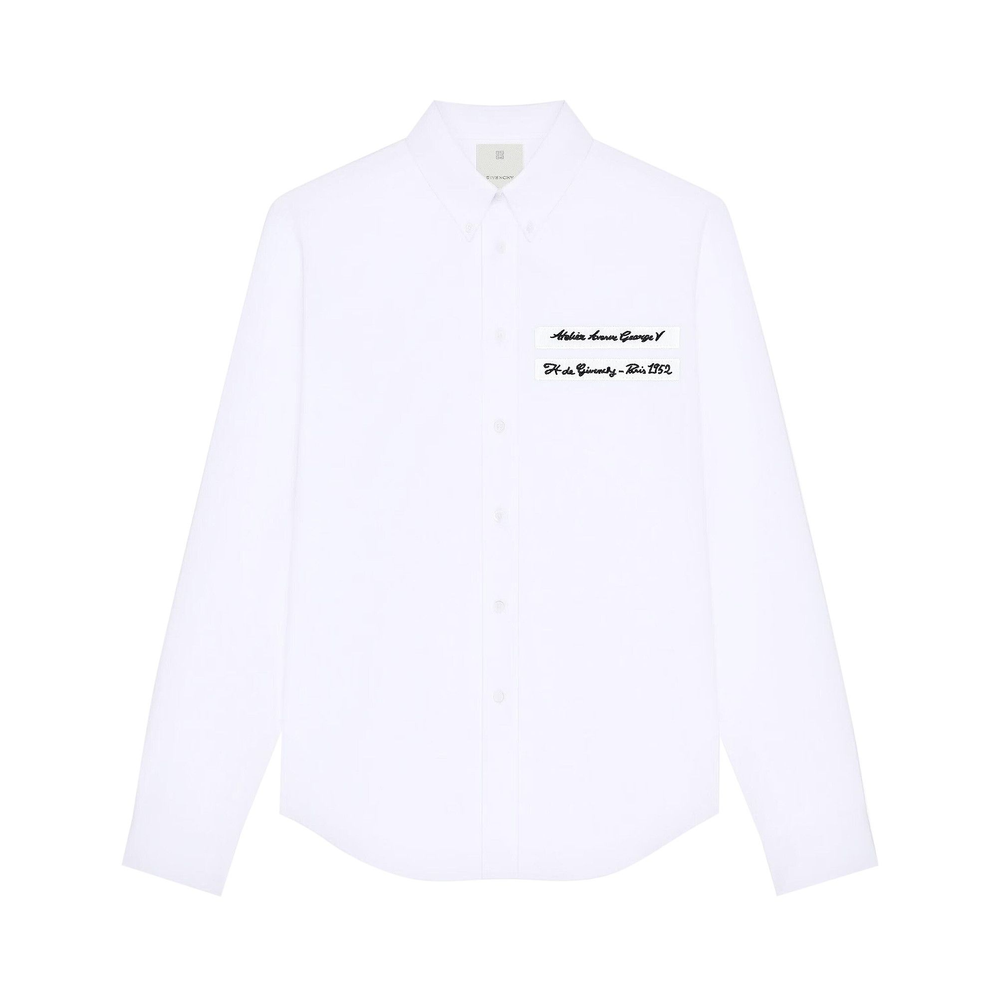 Givenchy Logo Embroidered Long-Sleeve Shirt 'White' - 1