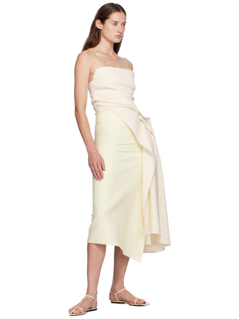 GIA STUDIOS Off-White Wool Midi Skirt outlook