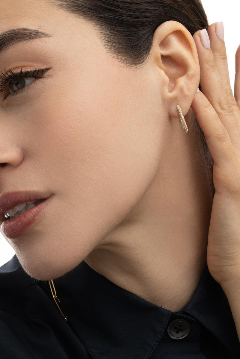 FOUNDRAE Small Diamond Chubby Fob Earring outlook